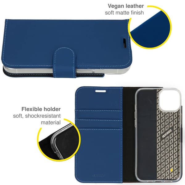 Accezz Plånbok Softcase Bokfodral för Apple iPhone 14 Plus - Mörkblå