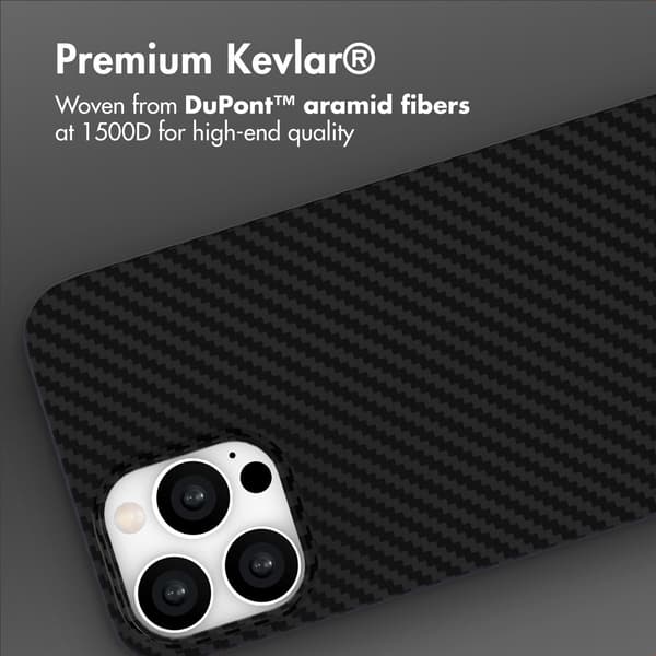 Accezz MagSafe Kevlar® bagsidecover til Apple iPhone 13 Pro Max - Sort