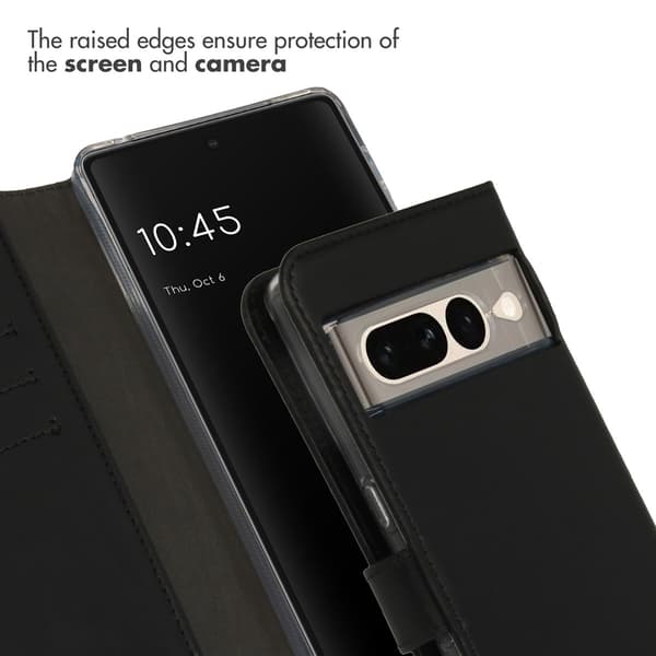 Selencia Ægte læder bogomslag til Google Pixel 7 Pro - Sort