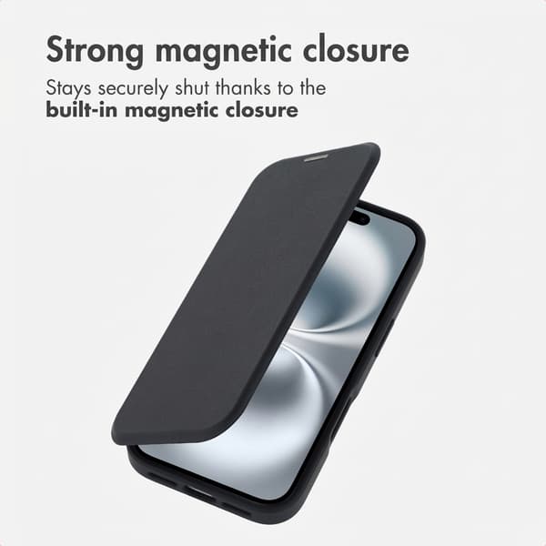 imoshion Transparent bookcase med MagSafe til Apple iPhone 16 - Sort