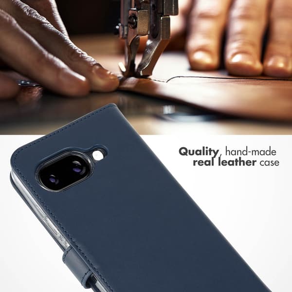 Selencia Ękta läder bokfodral för Google Pixel 9A - Blå
