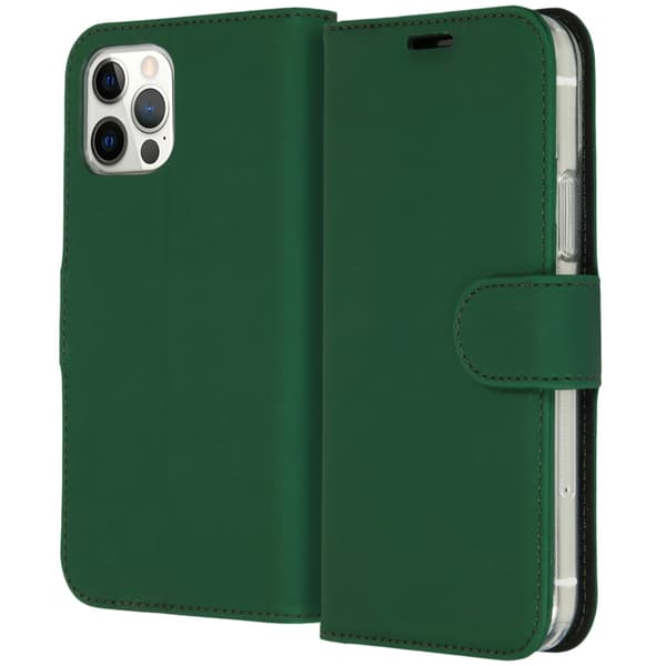 Accezz Plånbok Softcase Bokfodral för Apple iPhone 12 (Pro) - Grön
