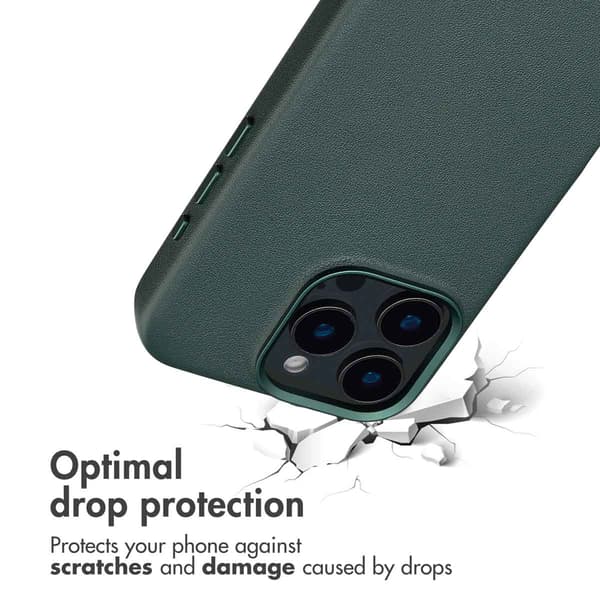 Accezz Läder Baksida MagSafe för Apple iPhone 16 Pro - Cedar Green