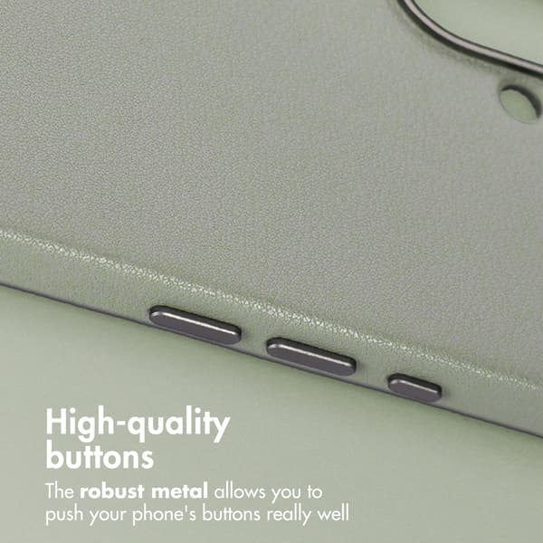 Accezz Läder Baksida MagSafe för Apple iPhone 16 - Light Grey