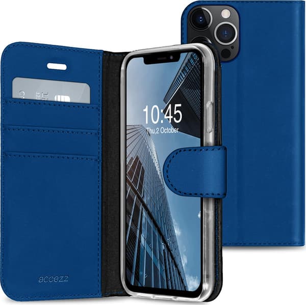 Accezz Plånbok Softcase Bokfodral för Apple iPhone 13 Pro - Mörkblå