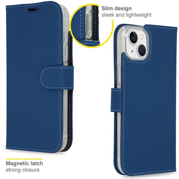 Accezz Plånbok Softcase Bokfodral för Apple iPhone 14 Plus - Mörkblå