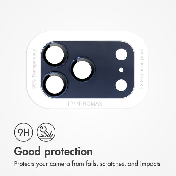imoshion Kameraskydd glas 2-packför Apple iPhone 17 Pro Max - Deep Blue