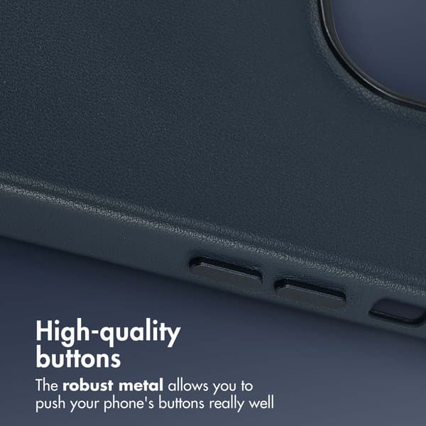 Accezz Läder Baksida MagSafe för Apple iPhone 13 Pro - Nightfall Blue