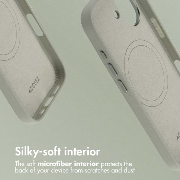 Accezz Läder Baksida MagSafe för Apple iPhone 17 - Light Grey