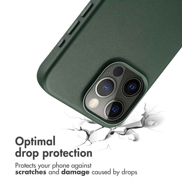 Accezz Läder Baksida MagSafe för Apple iPhone 15 Pro Max - Cedar Green