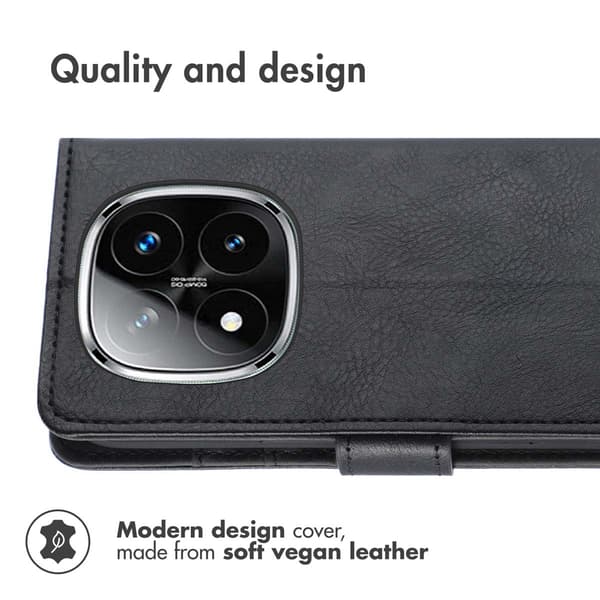 Luksus bogomslag til Xiaomi Redmi Note 14 Pro Plus (5G) - Sort