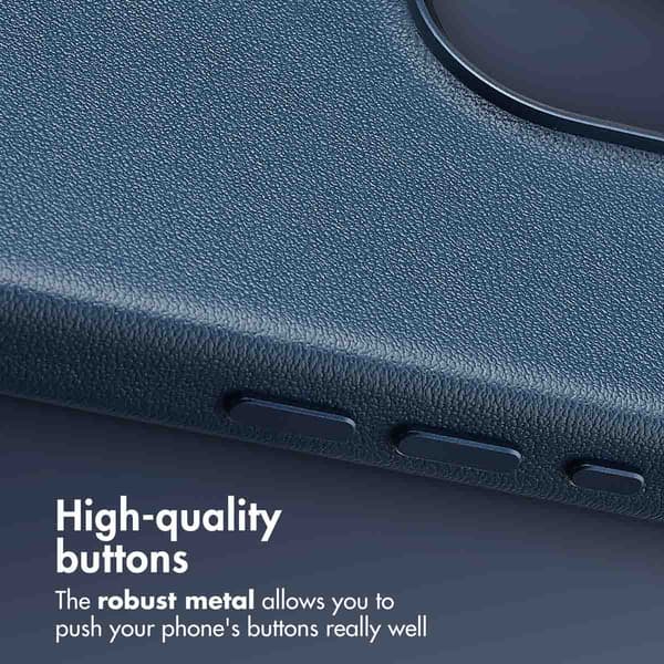 Accezz Läder Baksida MagSafe för Apple iPhone 16 Pro Max - Nightfall Blue