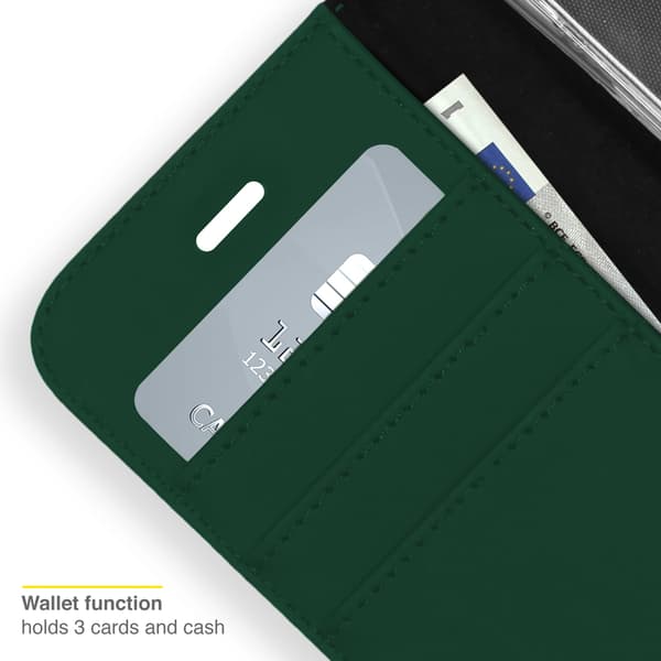 Accezz Plånbok Softcase Bokfodral för Apple iPhone 12 (Pro) - Grön