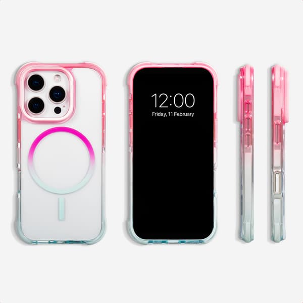 Selencia Gradient MagSafe Baksida för Apple iPhone 16 Pro - Rosa / Blå
