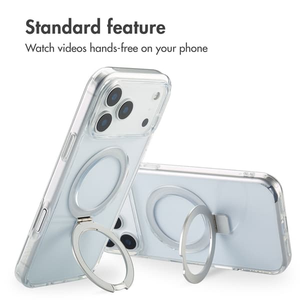 Accezz Ringstativ Baksida med MagSafe för Apple iPhone 17 Pro Max - Transparent