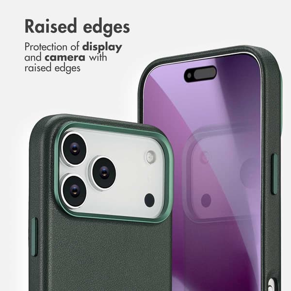 Accezz Läder Baksida MagSafe för Apple iPhone 17 Pro Max - Cedar Green