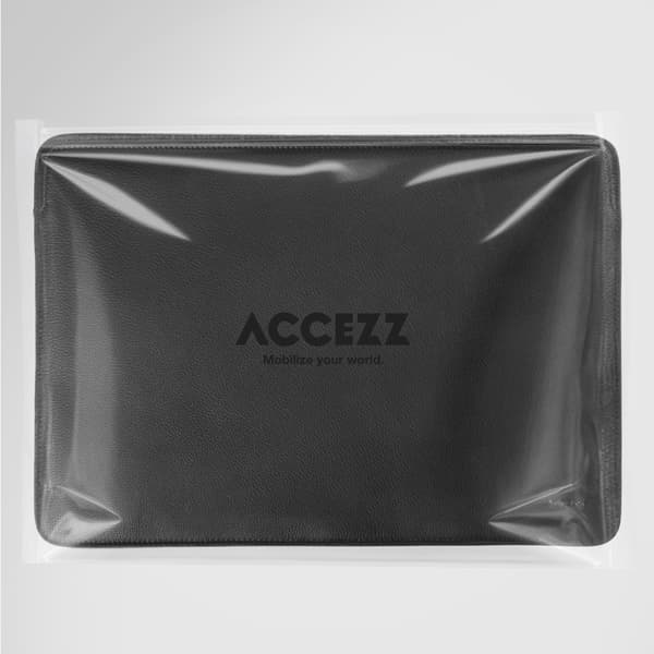 Accezz Læder laptop sleeve 15 tommer - Sort