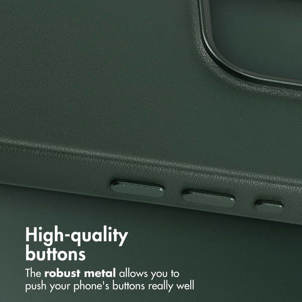 Accezz Läder Baksida MagSafe för Apple iPhone 15 Pro - Cedar Green