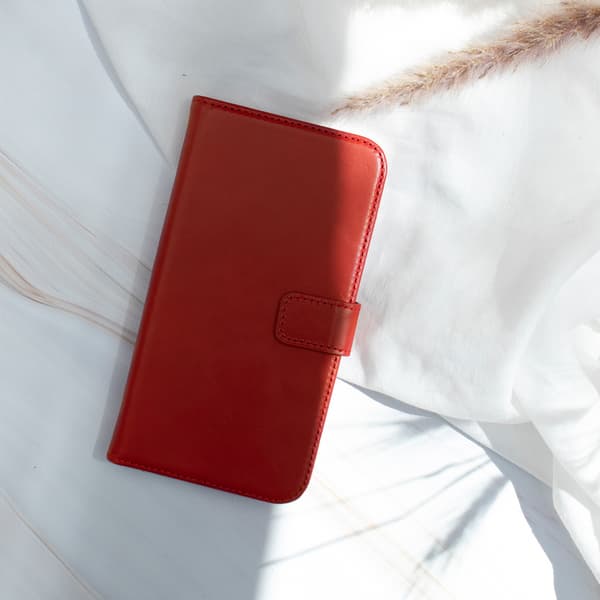 Selencia Ękta läder bokfodral för Samsung Galaxy S20 - Röd