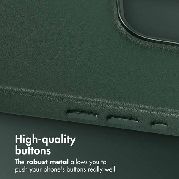 Accezz Läder Baksida MagSafe för Apple iPhone 15 Pro Max - Cedar Green