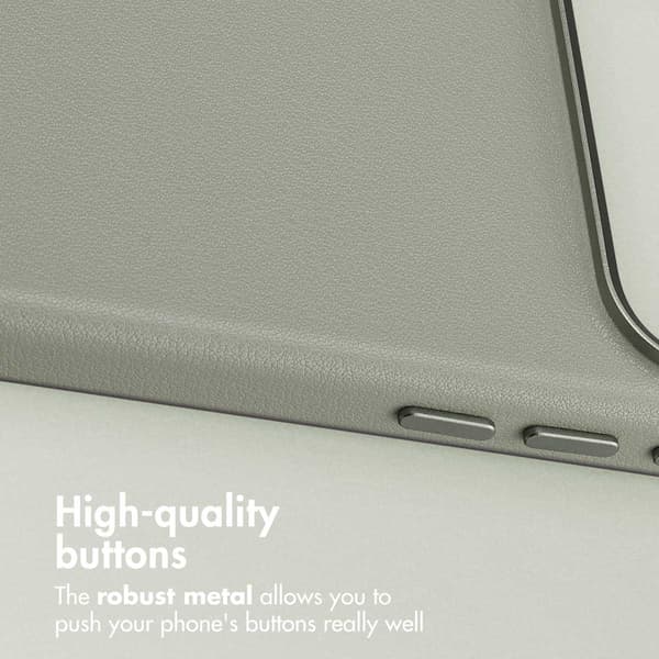 Accezz Läder Baksida MagSafe för Apple iPhone 17 Pro Max - Light Grey
