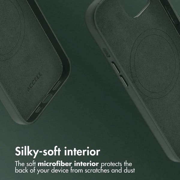 Accezz Läder Baksida MagSafe för Apple iPhone 14 - Cedar Green