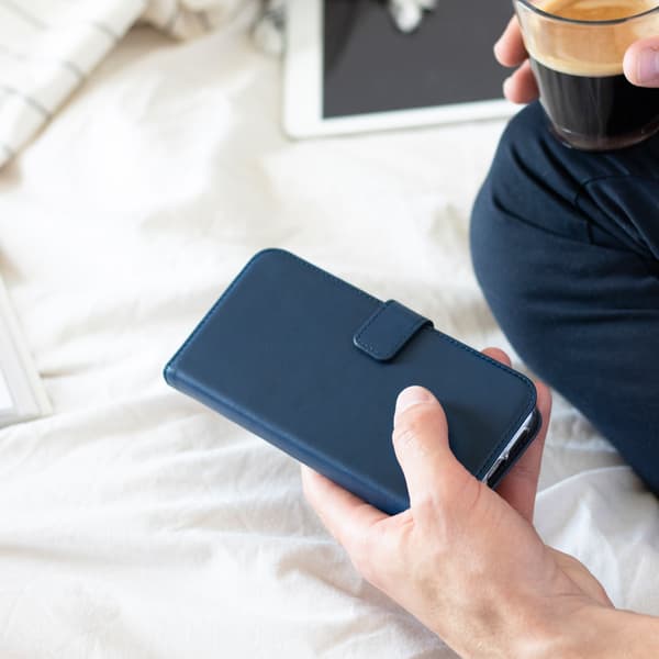 Selencia Ægte læder bogomslag til Apple iPhone 11 - Blå