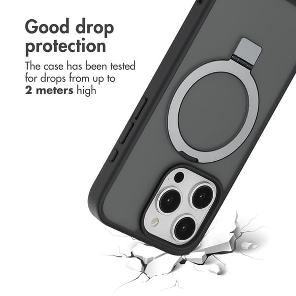 Accezz Ring Stand bagside-cover med MagSafe til Apple iPhone 15 Pro - Sort