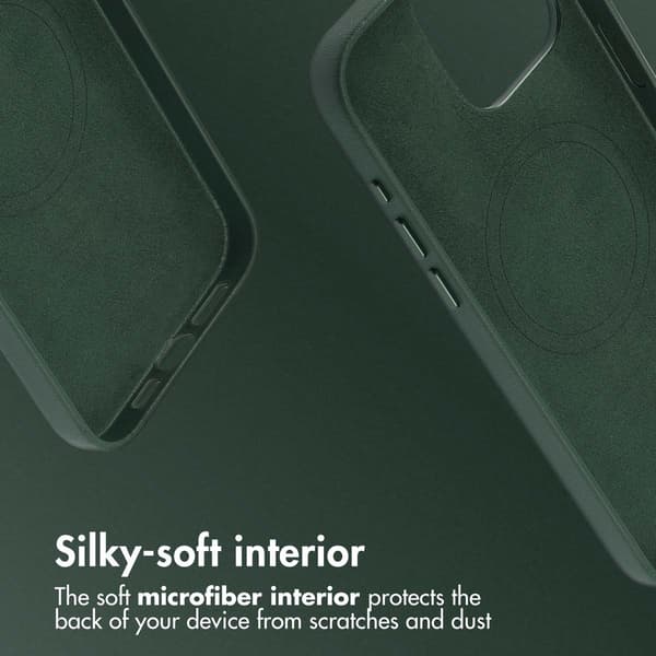 Accezz Läder Baksida MagSafe för Apple iPhone 15 Pro Max - Cedar Green