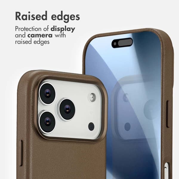 Accezz Läder Baksida MagSafe för Apple iPhone 17 Pro - Coffee Brown