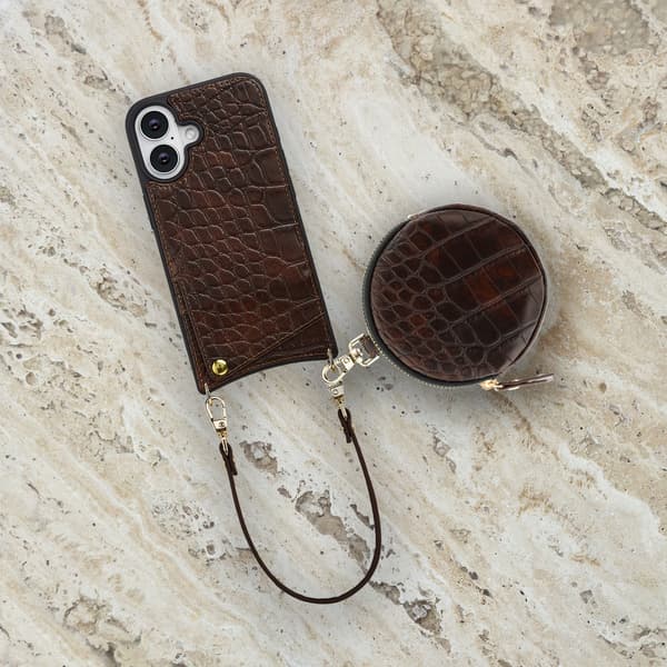 Selencia Nova Mini Pouch - Croco Choco Brown