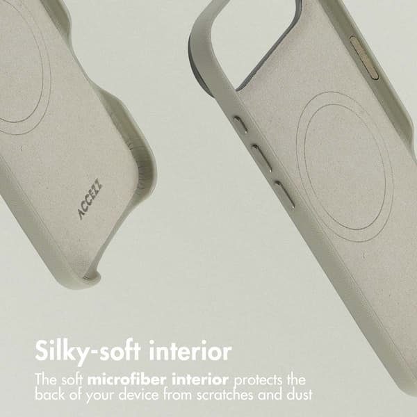 Accezz Läder Baksida MagSafe för Apple iPhone Air - Light Grey