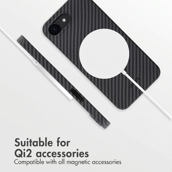 Accezz MagSafe Kevlar® bagsidecover til Apple iPhone 17e / 16e - Sort