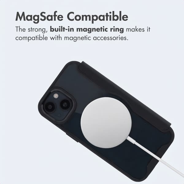 imoshion Transparent bookcase med MagSafe til Apple iPhone 15 - Sort