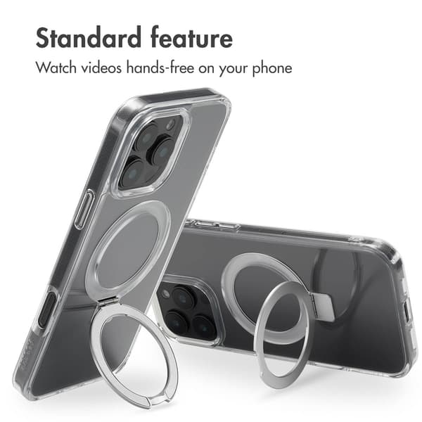 Accezz Ringstativ Baksida med MagSafe för Apple iPhone 16 Pro Max - Transparent