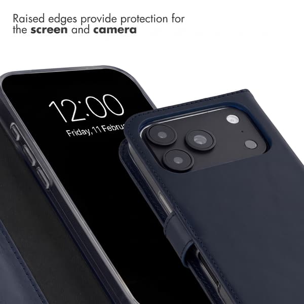 Selencia Ægte læder bogomslag til Apple iPhone 18 Pro Max / 17 Pro Max - Blå