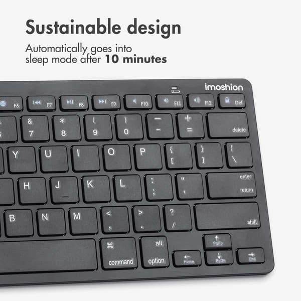 imoshion Wireless Bluetooth Keyboard - Wireless Keyboard - QWERTY - Black