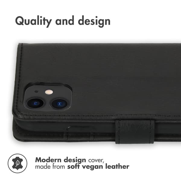 Luksus bogomslag til Apple iPhone 11 - Sort