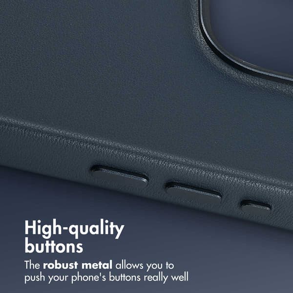 Accezz Läder Baksida MagSafe för Apple iPhone 15 Pro - Nightfall Blue