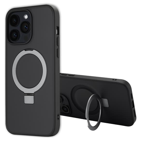 Accezz Ring Stand bagside-cover med MagSafe til Apple iPhone 14 Pro Max - Sort