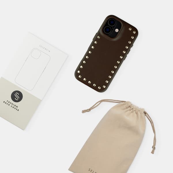 Selencia Studs bagsidecover med MagSafe til Apple iPhone 17 Pro Max - Cacao Crush