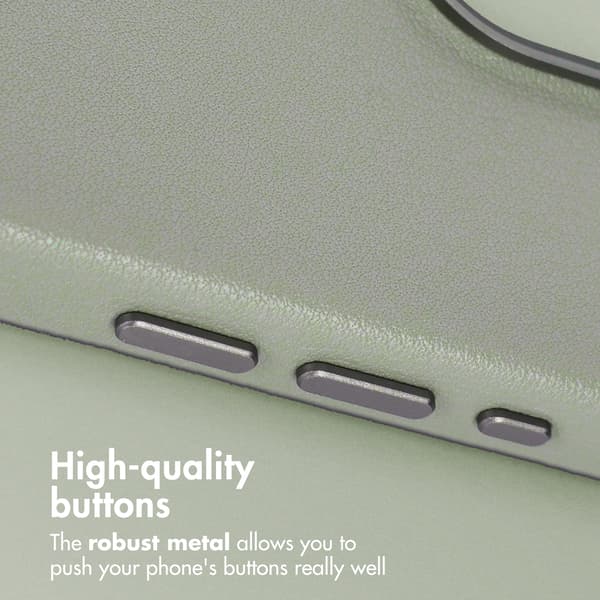 Accezz Läder Baksida MagSafe för Apple iPhone 15 - Light Grey