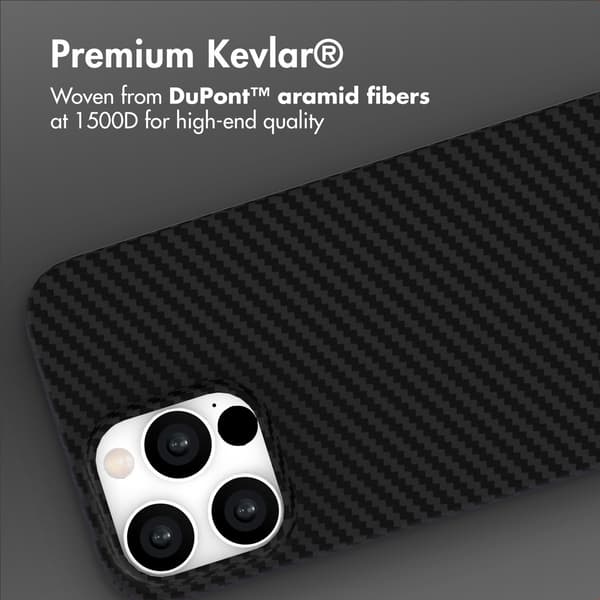 Accezz MagSafe Kevlar® bagsidecover til Apple iPhone 15 Pro Max - Sort
