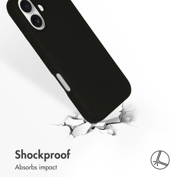 Accezz Liquid silicone bagside-cover med MagSafe til Apple iPhone 16 - Sort