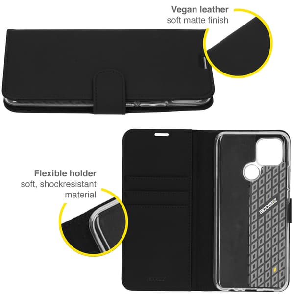 Accezz Wallet softcase bogomslag til Oppo A15 - Sort