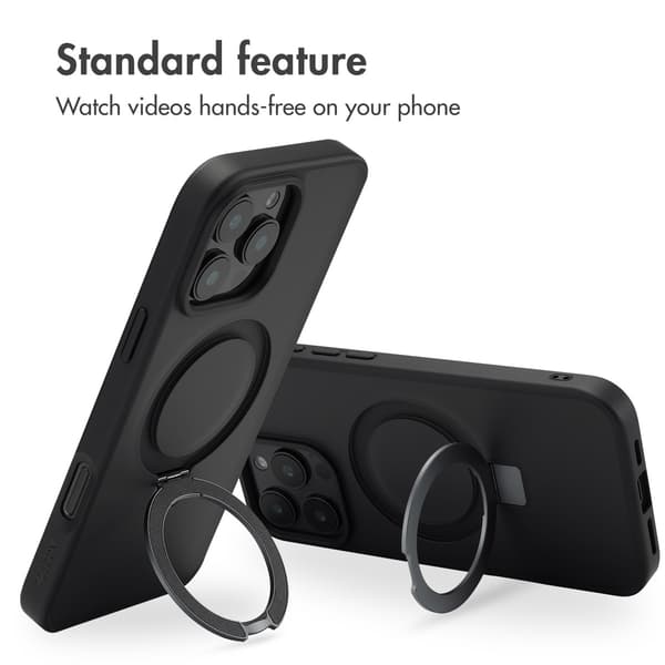 Accezz Ring Stand bagside-cover med MagSafe til Apple iPhone 16 Pro Max - Sort