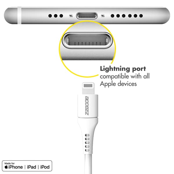 Accezz Lightning to USB-C cable - MFi certification - 2 metres - White
