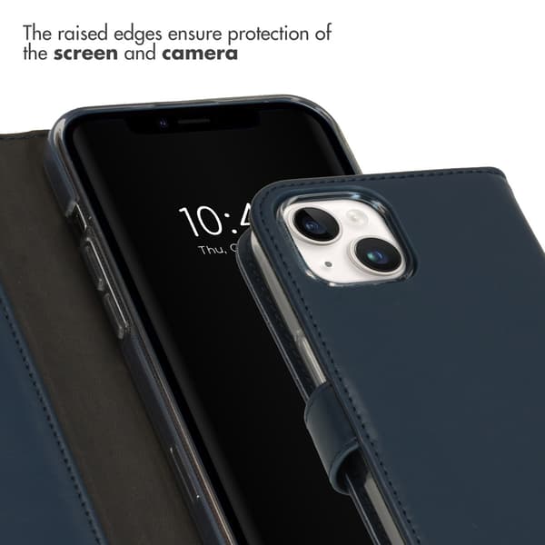 Selencia Ægte læder bogomslag til Apple iPhone 15 - Blå