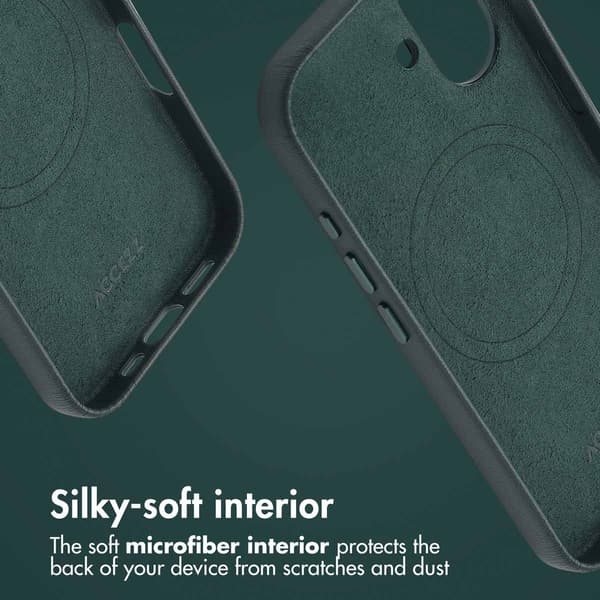 Accezz Läder Baksida MagSafe för Apple iPhone 16 - Cedar Green