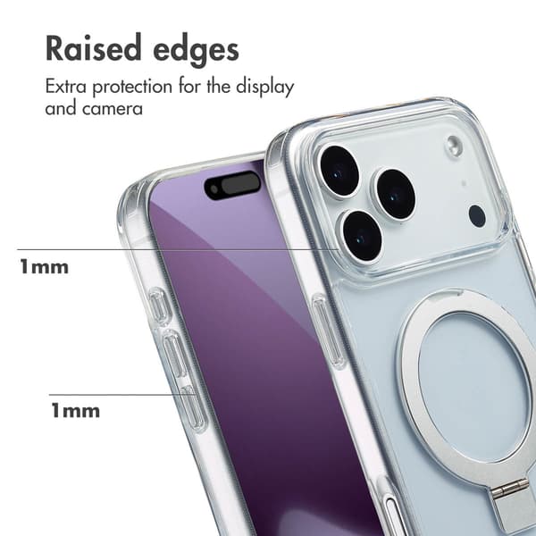 Accezz Ringstativ Baksida med MagSafe för Apple iPhone 17 Pro Max - Transparent